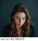 Beautiful woman crying out of anguish. Стоковое AI-изображение, AI-художник Кирилл Черезов / Фотобанк Лори