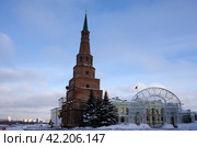 Башня Сююмбике в Казанском кремле, Казань, республика Татарстан, Россия (2024 год). Редакционное фото, фотограф Natalia Sidorova / Фотобанк Лори