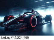 Speed race formula 1 car. Generate Ai. Стоковое AI-изображение, AI-художник Иван Рябоконь / Фотобанк Лори