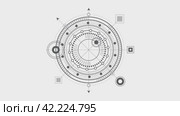 Technology background .Technical drawing of gears .Engineering concept.Rotating mechanism of round parts . Стоковое видео, видеограф Александр Трофимович / Фотобанк Лори