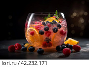 Fruit frizzle juice. Generate Ai. Стоковое AI-изображение, AI-художник Иван Рябоконь / Фотобанк Лори