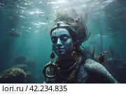 Lord Krishna underwater. Generate Ai. Стоковое AI-изображение, AI-художник Иван Рябоконь / Фотобанк Лори