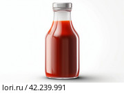 Glass bottle ketchup. Generate Ai. Стоковое AI-изображение, AI-художник Иван Рябоконь / Фотобанк Лори