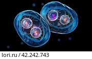 Cell division process, micro. Стоковое AI-изображение, AI-художник Кирилл Черезов / Фотобанк Лори