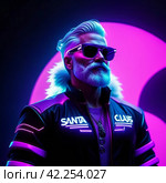 Модный Дед мороз | Fashionable Santa Claus. Стоковое AI-изображение, AI-художник Данил Рыбаков / Фотобанк Лори