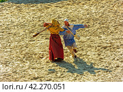 Polovtsian dances in the Kievan Rus park (2018 год). Редакционное фото, фотограф Сергей Бочаров / Фотобанк Лори