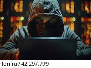 The Threat of Internet Fraud and Cybercrime: The Dangers of the Dark Web and Data Theft. Стоковое AI-изображение, AI-художник Юрий Поздников / Фотобанк Лори
