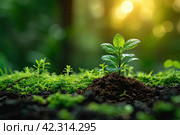 Environmental technology concept. Sustainable development goals. SDGs. Wide image for banner. Стоковое AI-изображение, AI-художник Ирина Михайличенко / Фотобанк Лори
