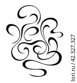 Декоративный абстрактный элемент  с завитками; графический дизайн. Decorative abstract element with swirls; graphic design. Стоковая иллюстрация, иллюстратор LIUBOV MINAKOVA / Фотобанк Лори
