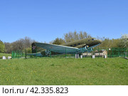 Военно-транспортный самолет Ли-2 крупным планом (2018 год). Редакционное фото, фотограф Дмитрий Сакретарев / Фотобанк Лори