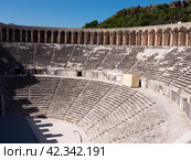 Well-preserved Roman theatre in ancient city of Aspendos, Turkey. Стоковое фото, фотограф Яков Филимонов / Фотобанк Лори