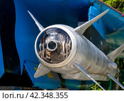 Головка самонаведения крылатой ракеты Х-59М "Овод", музей истории крылатых ракет, город Дубна Московской области (2023 год). Редакционное фото, фотограф Вячеслав Палес / Фотобанк Лори