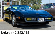 LINTHE, GERMANY - MAY 27, 2023: The sports car Chevrolet Corvette (C4), 1987. Die Oldtimer Show 2023. Редакционное фото, фотограф Sergey Kohl / Фотобанк Лори