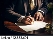 Detailed Closeup photo of writing man. Generate ai. Стоковое AI-изображение, AI-художник Иван Рябоконь / Фотобанк Лори