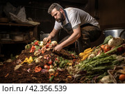 Practical Composting food waste. Generate Ai. Стоковое AI-изображение, AI-художник Иван Рябоконь / Фотобанк Лори