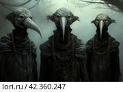 Macabre Skull creepy blood demons birds. Generate Ai. Стоковое AI-изображение, AI-художник Иван Рябоконь / Фотобанк Лори