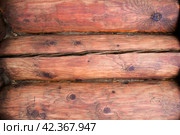 Part of the log wall. Стоковое фото, фотограф Винокуров Александр / Фотобанк Лори