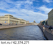 Река Мойка. Санкт-Петербургский государственный университет аэрокосмического приборостроения. Большая Морская ул., 67. (2023 год). Стоковое фото, фотограф Мария Кылосова / Фотобанк Лори