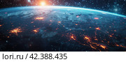 Earths Nightly Glow. Стоковое AI-изображение, AI-художник Юлия Гапеенко / Фотобанк Лори