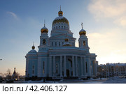 Россия. Саранск. Кафедральный собор Федора Ушакова на закате (2018 год). Стоковое фото, фотограф Ерохин Дмитрий Викторович / Фотобанк Лори
