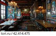 Restaurant, cafe in Russian style,    Generative AI. Стоковое AI-изображение, AI-художник Анна Кривицкая / Фотобанк Лори