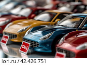 Продажа легковых автомобилей. Стоковое AI-изображение, AI-художник Щеголева Ольга / Фотобанк Лори