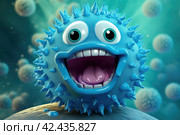 Mesmerizing Fantasy blue virus. Generate Ai. Стоковое AI-изображение, AI-художник Иван Рябоконь / Фотобанк Лори