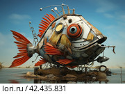 Elusive Underwater sea monster fish. Generate Ai. Стоковое AI-изображение, AI-художник Иван Рябоконь / Фотобанк Лори