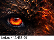 Ferocious Bear face fiery red eyes. Generate Ai. Стоковое AI-изображение, AI-художник Иван Рябоконь / Фотобанк Лори