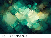 A beautiful abstract backdrop with a blend of green, emerald, malachite, and teal watercolor textures. Perfect for design. Generative AI. Стоковое AI-изображение, AI-художник Андрей Степанов / Фотобанк Лори