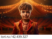 Dramatic Circus tent arena performer. Generate Ai. Стоковое AI-изображение, AI-художник Иван Рябоконь / Фотобанк Лори