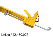 Ручной монтажный пистолет для клея на белом фоне. Silicone glue gun, isolated on white background. Стоковое фото, фотограф Татьяна Д / Фотобанк Лори