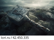 Ancient fantasy hammer. Generate Ai. Стоковое AI-изображение, AI-художник Иван Рябоконь / Фотобанк Лори