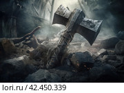 Ancient fantasy hammer. Generate Ai. Стоковое AI-изображение, AI-художник Иван Рябоконь / Фотобанк Лори