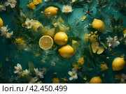Lemon flowers fresh. Generate Ai. Стоковое AI-изображение, AI-художник Иван Рябоконь / Фотобанк Лори