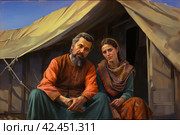 Abraham sara bible table. Generate Ai. Стоковое AI-изображение, AI-художник Иван Рябоконь / Фотобанк Лори