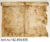 Old parchment paper with illegible writing on it,    Generative AI. Стоковое AI-изображение, AI-художник Анна Кривицкая / Фотобанк Лори