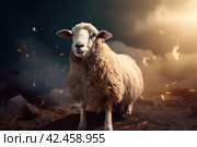 Jesus lamb god. Generate Ai. Стоковое AI-изображение, AI-художник Иван Рябоконь / Фотобанк Лори