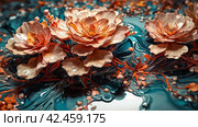 Beautiful textured floral background. Стоковое AI-изображение, AI-художник Виктория Кольцова / Фотобанк Лори