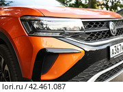 Volkswagen Taos is a compact crossover SUV produced by the German automobile manufacturer Volkswagen. Редакционное фото, фотограф Константин Григорьев / Фотобанк Лори
