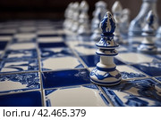 Chess azulejo style. Generate Ai. Стоковое AI-изображение, AI-художник Иван Рябоконь / Фотобанк Лори