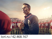 American football coach passionate. Generate Ai. Стоковое AI-изображение, AI-художник Иван Рябоконь / Фотобанк Лори