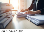 Hands paper documents. Generate Ai. Стоковое AI-изображение, AI-художник Иван Рябоконь / Фотобанк Лори
