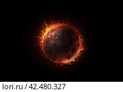 Hyper realistic fireball impact. Generate Ai. Стоковое AI-изображение, AI-художник Иван Рябоконь / Фотобанк Лори