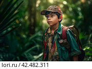 Boy makes candid shot with Hasselblad. Generate ai. Стоковое AI-изображение, AI-художник Иван Рябоконь / Фотобанк Лори