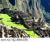 Machu Picchu is capital of the Inca Empire in Andes mountains, Peru, South America (2011 год). Стоковое фото, фотограф Сергей Стрелков / Фотобанк Лори