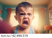 Shouting little boxer fighting. Generate ai. Стоковое AI-изображение, AI-художник Иван Рябоконь / Фотобанк Лори