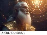 Old white bearded man wearing gold sacred robe. Generate ai. Стоковое AI-изображение, AI-художник Иван Рябоконь / Фотобанк Лори