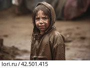 Neglected muddy child. Generate ai. Стоковое AI-изображение, AI-художник Иван Рябоконь / Фотобанк Лори
