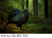 Capercaillie tetrao forest. Generate Ai. Стоковое AI-изображение, AI-художник Иван Рябоконь / Фотобанк Лори